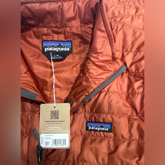 Patagonia Men’s Large Nano Puff Insulated Vest Burnished Red Puffer NWT Puffy - Picture 4 of 8